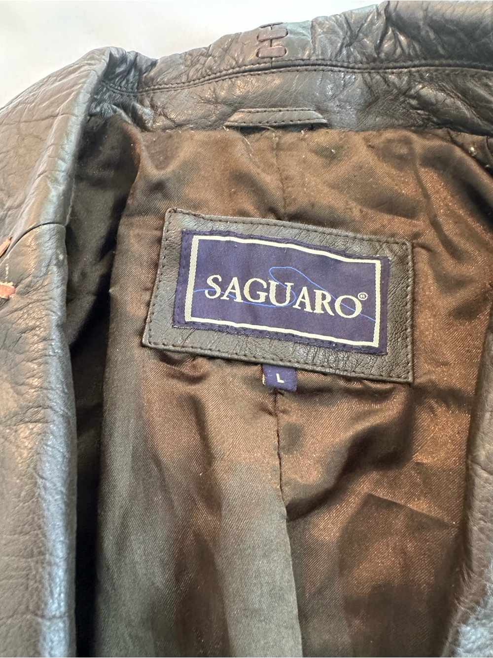 Vintage Saguaro Women’s Brown Leather Jacket with Contrast Stitching - Picture 3 of 9